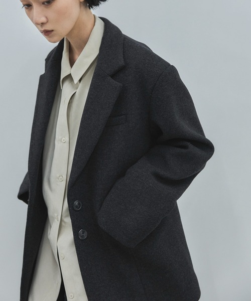 feepur(フェピュール)の「【2size展開】ヘリンボーンウールテーラードジャケット(テーラードジャケット・レディース・ダークブラウン/チャコールグレー・MEDIUM/LARGE)」の6枚目の写真