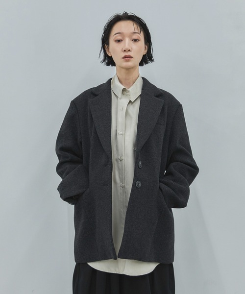 feepur(フェピュール)の「【2size展開】ヘリンボーンウールテーラードジャケット(テーラードジャケット・レディース・ダークブラウン/チャコールグレー・MEDIUM/LARGE)」の8枚目の写真