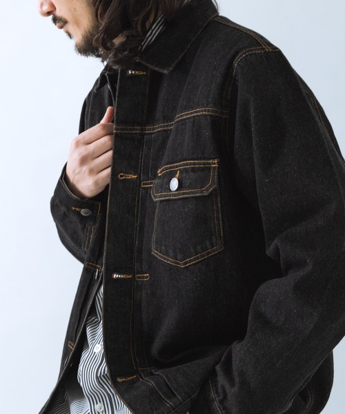 ITEMS URBANRESEARCH（アイテムズ アーバンリサーチ）の「SOFT FEEL DENIM 2NDジャケット（デニムジャケット・メンズ・ブラック/グレー/インディゴブルー・MEDIUM/LARGE）」の4枚目の写真
