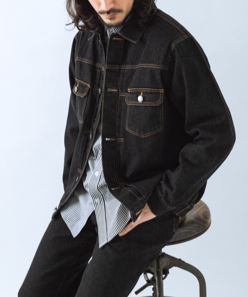 ITEMS URBANRESEARCH（アイテムズ アーバンリサーチ）の「SOFT FEEL DENIM 2NDジャケット（デニムジャケット・メンズ・ブラック/グレー/インディゴブルー・MEDIUM/LARGE）」の5枚目の写真