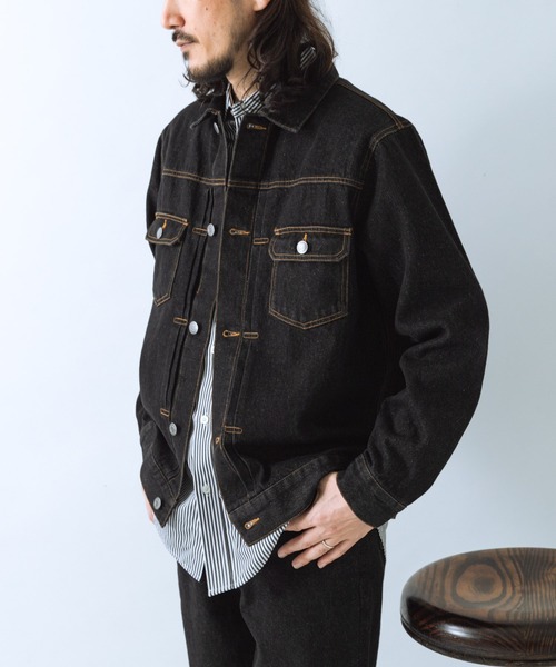 ITEMS URBANRESEARCH（アイテムズ アーバンリサーチ）の「SOFT FEEL DENIM 2NDジャケット（デニムジャケット・メンズ・ブラック/グレー/インディゴブルー・MEDIUM/LARGE）」の6枚目の写真