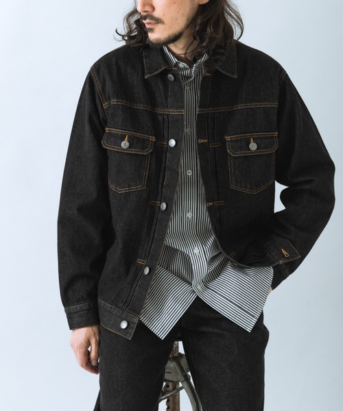 ITEMS URBANRESEARCH（アイテムズ アーバンリサーチ）の「SOFT FEEL DENIM 2NDジャケット（デニムジャケット・メンズ・ブラック/グレー/インディゴブルー・MEDIUM/LARGE）」の8枚目の写真