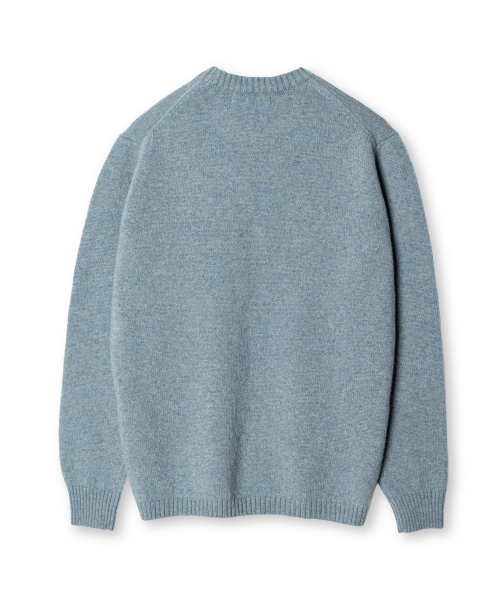 EDINBURGH CLUB（エディンバラクラブ）の「SHETLAND WOOL FISH KNIT (BLUE)（ニット/セーター・メンズ・ブルー・MEDIUM/LARGE/X-LARGE）」の2枚目の写真