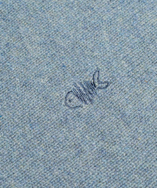EDINBURGH CLUB（エディンバラクラブ）の「SHETLAND WOOL FISH KNIT (BLUE)（ニット/セーター・メンズ・ブルー・MEDIUM/LARGE/X-LARGE）」の4枚目の写真
