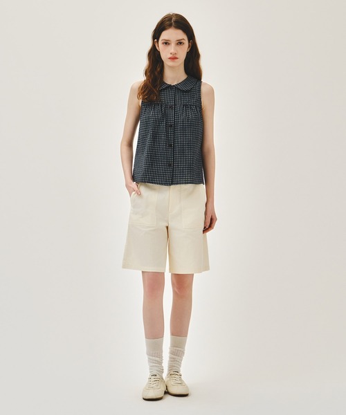 MARITHE + FRANCOIS GIRBAUD（マリテフランソワジルボー）の「W ROUND COLLAR SLEEVELESS BLOUSE（シャツ/ブラウス・レディース・チャコール/アイボリー・MEDIUM/SMALL）」の18枚目の写真