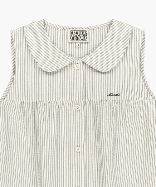 MARITHE + FRANCOIS GIRBAUD（マリテフランソワジルボー）の「W ROUND COLLAR SLEEVELESS BLOUSE（シャツ/ブラウス・レディース・チャコール/アイボリー・MEDIUM/SMALL）」の13枚目の写真