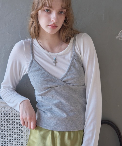 Birthday room(バースデイルーム)の「ビスチェセットロンT/Bustier and Long-Sleeve Tee Set(Tシャツ/カットソー・レディース・グレー/ホワイト・FREE)」の7枚目の写真