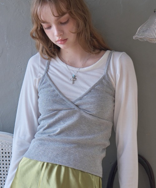 Birthday room(バースデイルーム)の「ビスチェセットロンT/Bustier and Long-Sleeve Tee Set(Tシャツ/カットソー・レディース・グレー/ホワイト・FREE)」の8枚目の写真