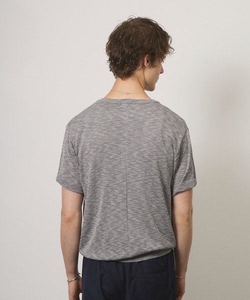 Adoon plain（アドーンプレーン）の「MERANGE SHEER HENRY NECK T / メランジシアーヘンリーネックT（Tシャツ/カットソー・メンズ・チャコールグレー/ライトブルー/ボルドー・MEDIUM/LARGE）」の10枚目の写真