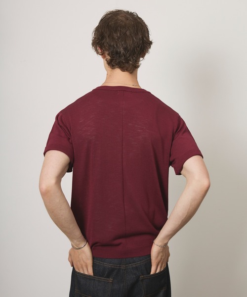 Adoon plain（アドーンプレーン）の「MERANGE SHEER HENRY NECK T / メランジシアーヘンリーネックT（Tシャツ/カットソー・メンズ・チャコールグレー/ライトブルー/ボルドー・MEDIUM/LARGE）」の17枚目の写真