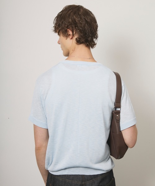 Adoon plain（アドーンプレーン）の「MERANGE SHEER HENRY NECK T / メランジシアーヘンリーネックT（Tシャツ/カットソー・メンズ・チャコールグレー/ライトブルー/ボルドー・MEDIUM/LARGE）」の21枚目の写真