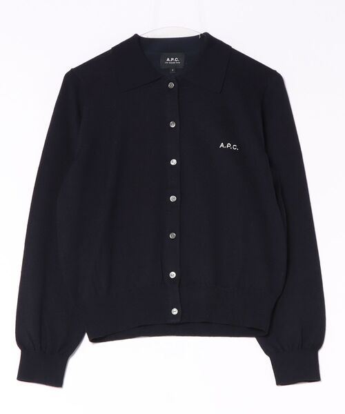 A.P.C.（アーペーセー）の「CARDIGAN ISABELLE（カーディガン/ボレロ・レディース・ダークネイビー/ブラウン・L/M）」の2枚目の写真