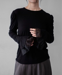 【on:nue】パワショルティアードフレアスリーブカットソー /26-27 AW COLLECTION