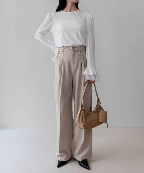 on:nue(オンニュ)の「【on:nue】パワショルティアードフレアスリーブカットソー /26-27 AW COLLECTION(Tシャツ/カットソー・レディース・ホワイト/ブラック/グレー・FREE)」の10枚目の写真