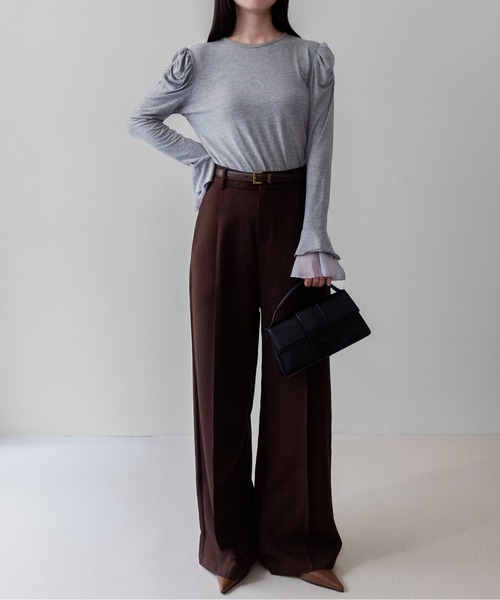on:nue(オンニュ)の「【on:nue】パワショルティアードフレアスリーブカットソー /26-27 AW COLLECTION(Tシャツ/カットソー・レディース・ホワイト/ブラック/グレー・FREE)」の17枚目の写真