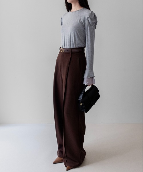 on:nue(オンニュ)の「【on:nue】パワショルティアードフレアスリーブカットソー /26-27 AW COLLECTION(Tシャツ/カットソー・レディース・ホワイト/ブラック/グレー・FREE)」の18枚目の写真
