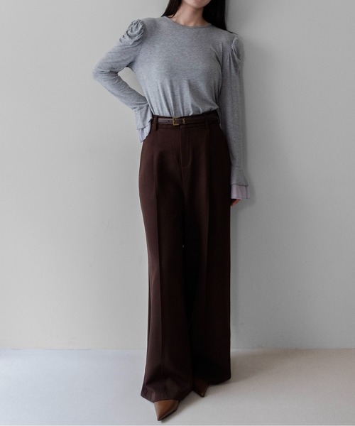 on:nue(オンニュ)の「【on:nue】パワショルティアードフレアスリーブカットソー /26-27 AW COLLECTION(Tシャツ/カットソー・レディース・ホワイト/ブラック/グレー・FREE)」の21枚目の写真