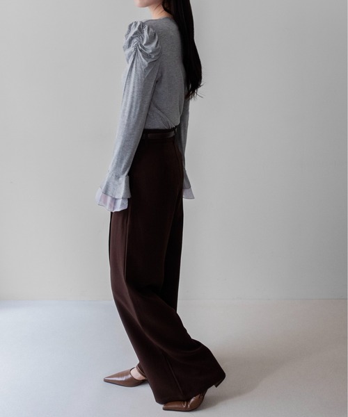 on:nue(オンニュ)の「【on:nue】パワショルティアードフレアスリーブカットソー /26-27 AW COLLECTION(Tシャツ/カットソー・レディース・ホワイト/ブラック/グレー・FREE)」の22枚目の写真