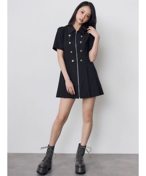 MURUA(ムルーア)の「ナポレオンライクミニワンピース(ワンピース・レディース・ブラック/カーキ/グレー・1/2)」の7枚目の写真