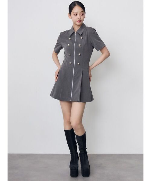 MURUA(ムルーア)の「ナポレオンライクミニワンピース(ワンピース・レディース・ブラック/カーキ/グレー・1/2)」の17枚目の写真