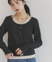 カシミヤタッチレイヤード風tops
