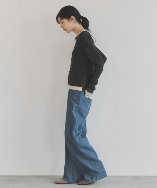ELNEsoi(エルネソワ)の「カシミヤタッチレイヤード風tops(Tシャツ/カットソー・レディース・ベージュ/ブラック・FREE)」の20枚目の写真