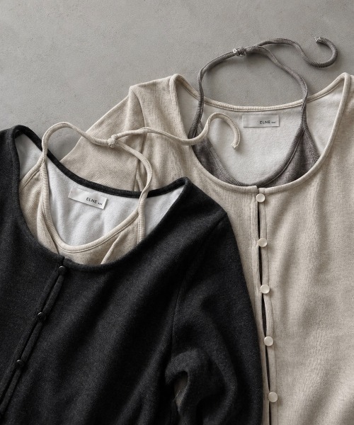 ELNEsoi(エルネソワ)の「カシミヤタッチレイヤード風tops(Tシャツ/カットソー・レディース・ベージュ/ブラック・FREE)」の21枚目の写真