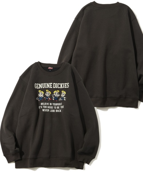Dickies(ディッキーズ)の「【GENUINE DICKIES/ジェニュインディッキーズ】 アソート 裏起毛 刺繍&プリント クルーネック 長袖 トレーナー(スウェット・メンズ・ネイビー/ホワイト系1/ホワイト系3/ホワイト系4/ブラック系1/ブラック系2/ブラック系3/ブラック系4/ライトグレー系1/ライトグレー系2/ブラウン系1/ブラウン系2/ブラウン系3/ベージュ系1/ベージュ系2/ホワイト系2・M/L/XL)」の8枚目の写真