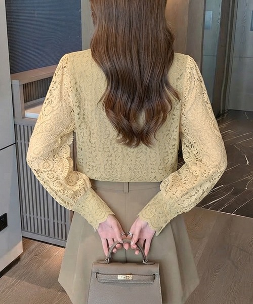 MILAE（ミレ）の「花柄モチーフ総レースブラウス（シャツ/ブラウス・レディース・ライトベージュ・S/M/L）」の5枚目の写真