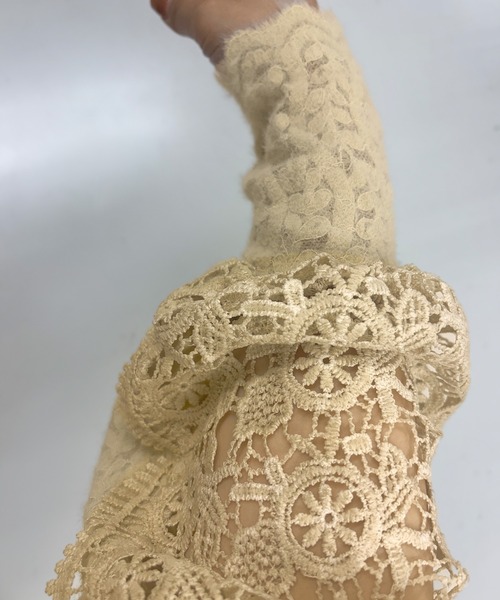 MILAE（ミレ）の「花柄モチーフ総レースブラウス（シャツ/ブラウス・レディース・ライトベージュ・S/M/L）」の14枚目の写真