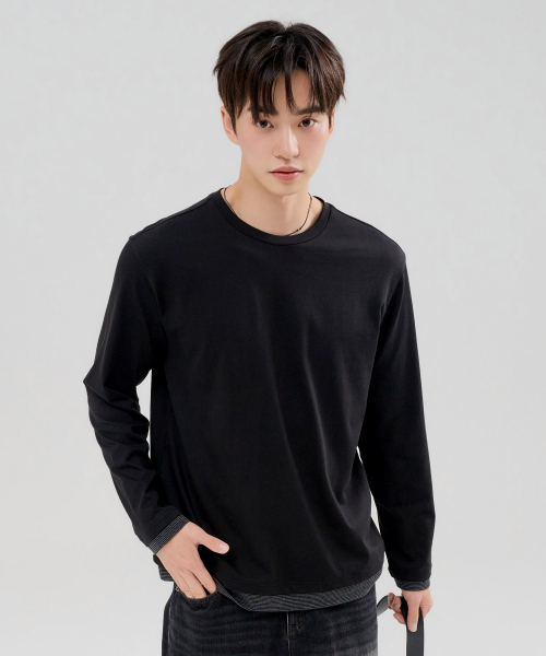 CHASECULT（チェイスカルト）の「メンズ レイヤード 長袖 Tシャツ-FERK5111B03（Tシャツ/カットソー・メンズ・ブラック・95/100/105/110）」の3枚目の写真