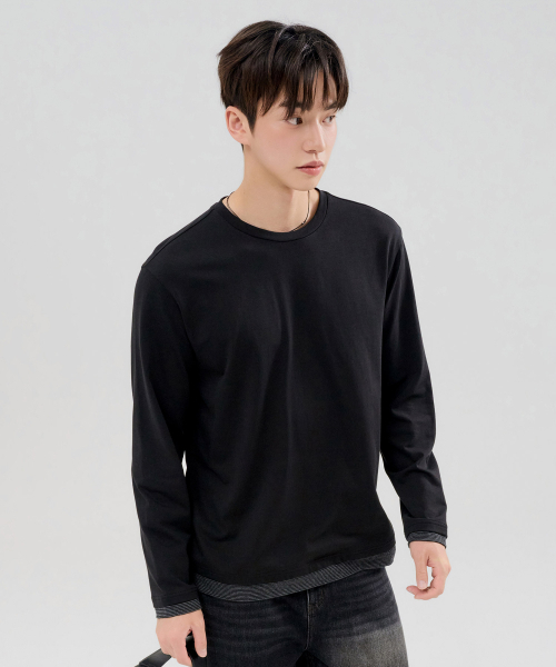 CHASECULT（チェイスカルト）の「メンズ レイヤード 長袖 Tシャツ-FERK5111B03（Tシャツ/カットソー・メンズ・ブラック・95/100/105/110）」の5枚目の写真