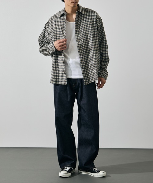 KEY TIMEZ(キータイムズ)の「【is-ness/イズネス】Ripple Check Shirt(シャツ/ブラウス・メンズ・グレー・L/M)」の5枚目の写真