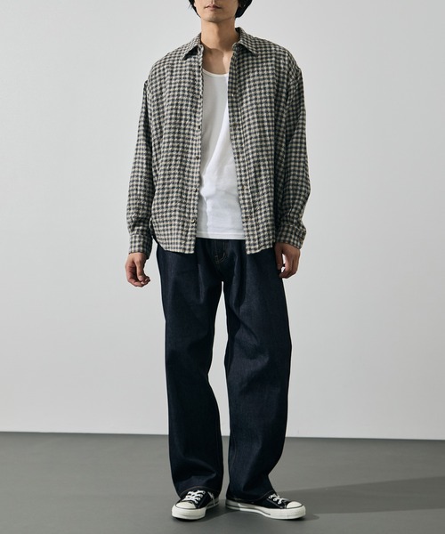 KEY TIMEZ(キータイムズ)の「【is-ness/イズネス】Ripple Check Shirt(シャツ/ブラウス・メンズ・グレー・L/M)」の6枚目の写真