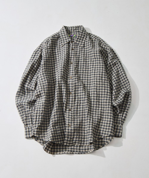 KEY TIMEZ(キータイムズ)の「【is-ness/イズネス】Ripple Check Shirt(シャツ/ブラウス・メンズ・グレー・L/M)」の7枚目の写真