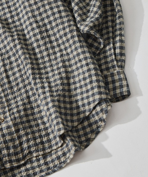 KEY TIMEZ(キータイムズ)の「【is-ness/イズネス】Ripple Check Shirt(シャツ/ブラウス・メンズ・グレー・L/M)」の9枚目の写真
