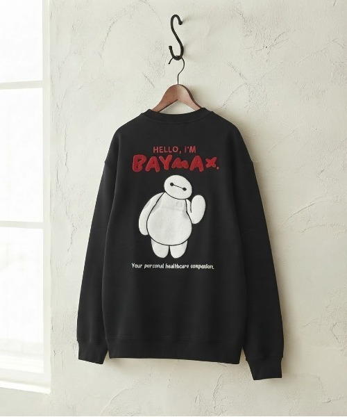 Disney(ディズニー)の「【DISNEY/ディズニー】ミッキーマウス・ベイマックス サガラ刺繍 クルーネックスウェット(裏起毛) ユニセックス(スウェット・レディース・オフホワイト/ブラック/グレイッシュベージュ/スミクロ・LARGE/MEDIUM)」の8枚目の写真