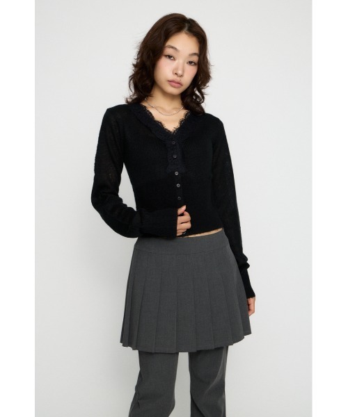 LAGUA GEM(ラグアジェム)の「FRONT LACE WAIST RIB ニット(ニット/セーター・レディース・ミント/ブラック/オフホワイト・FREE)」の19枚目の写真