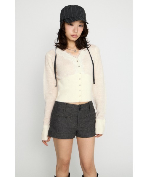 LAGUA GEM(ラグアジェム)の「FRONT LACE WAIST RIB ニット(ニット/セーター・レディース・ミント/ブラック/オフホワイト・FREE)」の9枚目の写真