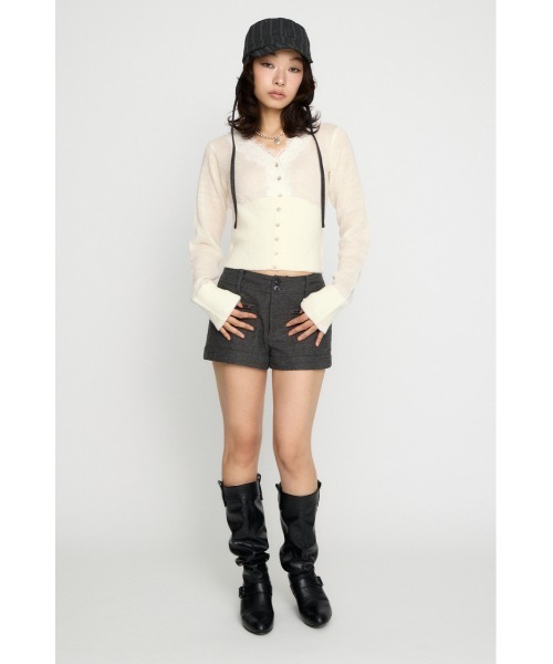 LAGUA GEM(ラグアジェム)の「FRONT LACE WAIST RIB ニット(ニット/セーター・レディース・ミント/ブラック/オフホワイト・FREE)」の10枚目の写真