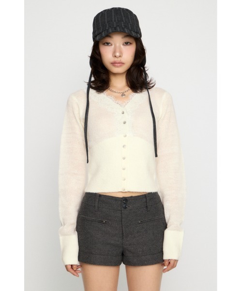 LAGUA GEM(ラグアジェム)の「FRONT LACE WAIST RIB ニット(ニット/セーター・レディース・ミント/ブラック/オフホワイト・FREE)」の11枚目の写真