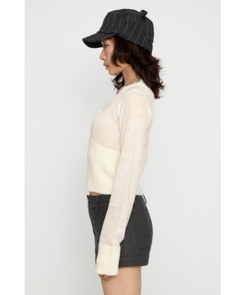 LAGUA GEM(ラグアジェム)の「FRONT LACE WAIST RIB ニット(ニット/セーター・レディース・ミント/ブラック/オフホワイト・FREE)」の12枚目の写真