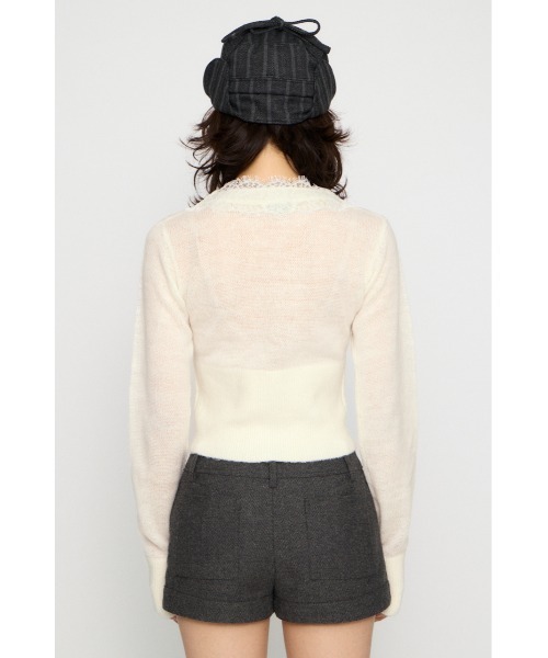 LAGUA GEM(ラグアジェム)の「FRONT LACE WAIST RIB ニット(ニット/セーター・レディース・ミント/ブラック/オフホワイト・FREE)」の13枚目の写真