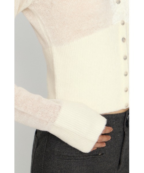 LAGUA GEM(ラグアジェム)の「FRONT LACE WAIST RIB ニット(ニット/セーター・レディース・ミント/ブラック/オフホワイト・FREE)」の16枚目の写真