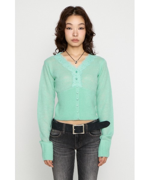 LAGUA GEM(ラグアジェム)の「FRONT LACE WAIST RIB ニット(ニット/セーター・レディース・ミント/ブラック/オフホワイト・FREE)」の21枚目の写真