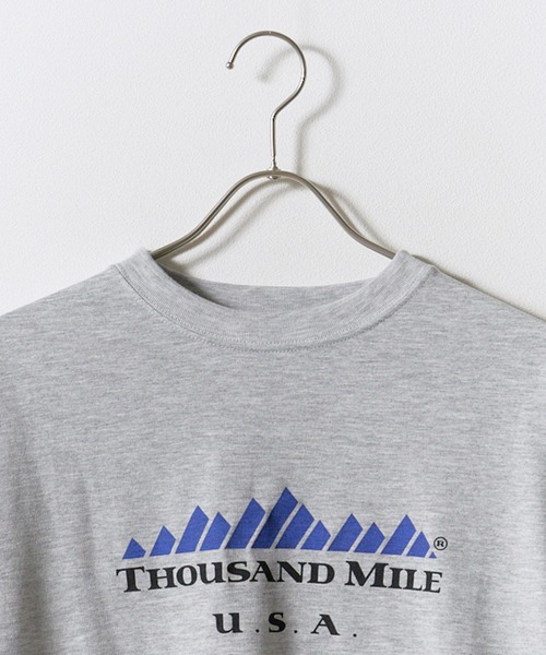 THOUSAND MILE(サウザンドマイル)の「THOUSAND MILE/サウザンドマイル LONG SLEEVE T-SHIRT TM LOGO ロンT フロントプリント ブランドロゴ 刺繍 ドロップショルダー アウトドア 2026秋冬 秋服(Tシャツ/カットソー・メンズ・ホワイト/ブラック/グレー・M/L/XL/XS)」の8枚目の写真