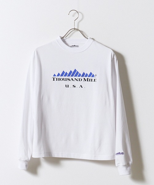 THOUSAND MILE(サウザンドマイル)の「THOUSAND MILE/サウザンドマイル LONG SLEEVE T-SHIRT TM LOGO ロンT フロントプリント ブランドロゴ 刺繍 ドロップショルダー アウトドア 2026秋冬 秋服(Tシャツ/カットソー・メンズ・ホワイト/ブラック/グレー・M/L/XL/XS)」の11枚目の写真