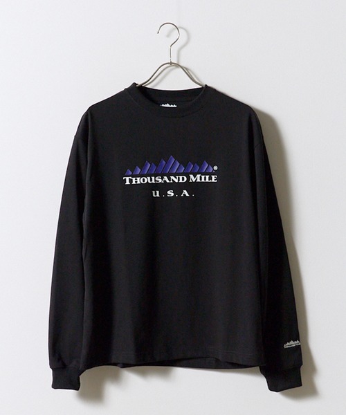 THOUSAND MILE(サウザンドマイル)の「THOUSAND MILE/サウザンドマイル LONG SLEEVE T-SHIRT TM LOGO ロンT フロントプリント ブランドロゴ 刺繍 ドロップショルダー アウトドア 2026秋冬 秋服(Tシャツ/カットソー・メンズ・ホワイト/ブラック/グレー・M/L/XL/XS)」の10枚目の写真