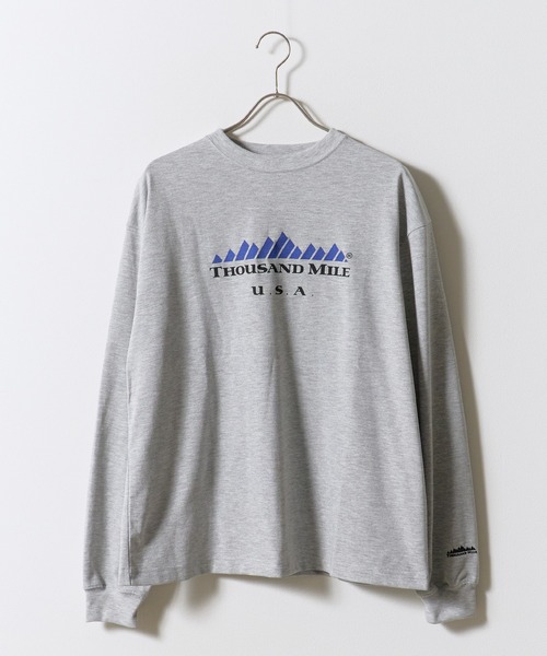 THOUSAND MILE(サウザンドマイル)の「THOUSAND MILE/サウザンドマイル LONG SLEEVE T-SHIRT TM LOGO ロンT フロントプリント ブランドロゴ 刺繍 ドロップショルダー アウトドア 2026秋冬 秋服(Tシャツ/カットソー・メンズ・ホワイト/ブラック/グレー・M/L/XL/XS)」の13枚目の写真