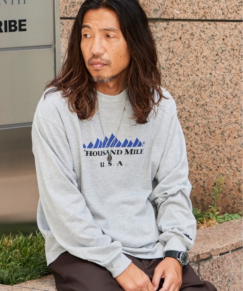 THOUSAND MILE(サウザンドマイル)の「THOUSAND MILE/サウザンドマイル LONG SLEEVE T-SHIRT TM LOGO ロンT フロントプリント ブランドロゴ 刺繍 ドロップショルダー アウトドア 2026秋冬 秋服(Tシャツ/カットソー・メンズ・ホワイト/ブラック/グレー・M/L/XL/XS)」の15枚目の写真